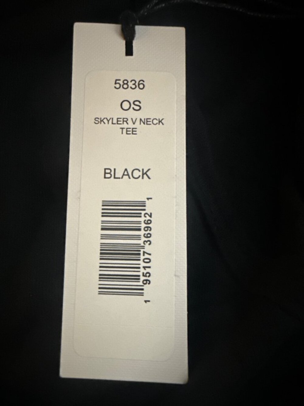 Michael Stars Skyler V-Neck T-Shirt Made in the USA Black New with Tag - Picture 3 of 3
